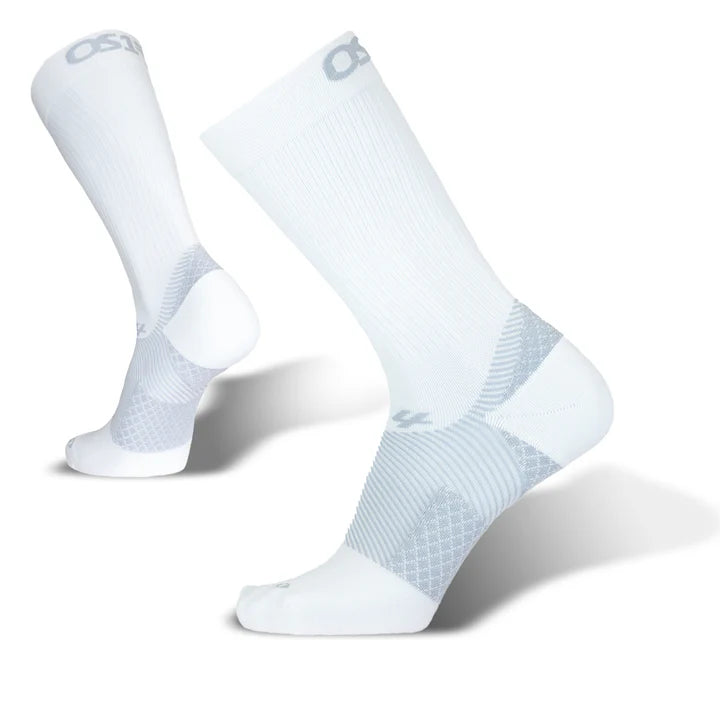 OS1st Plantar Fasciitis Socks. Crew. White.