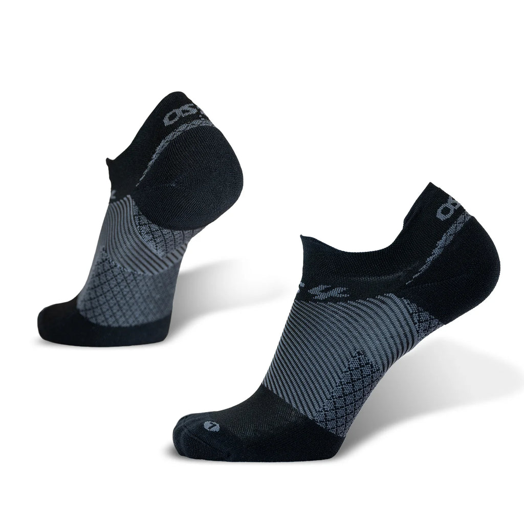 OS1st Plantar Fasciitis Socks. No Show. Black.