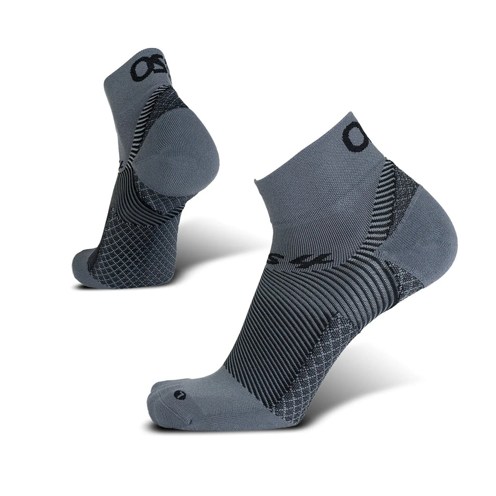 OS1st Plantar Fasciitis Quarter Crew Socks. Grey.