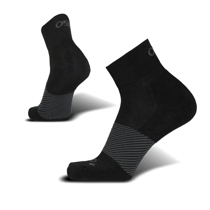 OS1st Wicked Comfort. Quarter Crew Socks. Black.