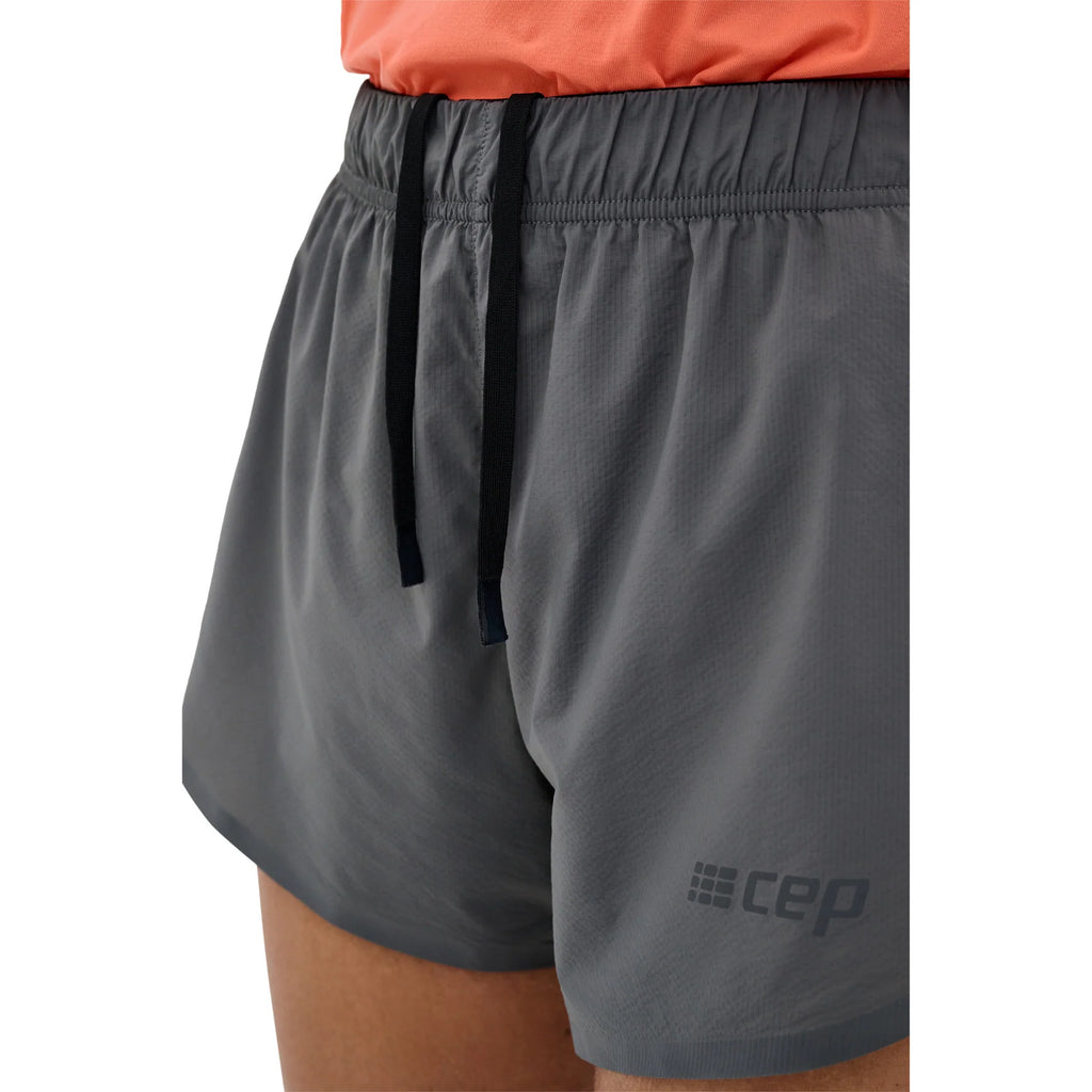 Women's CEP Ultralight Shorts. Grey. Front view.