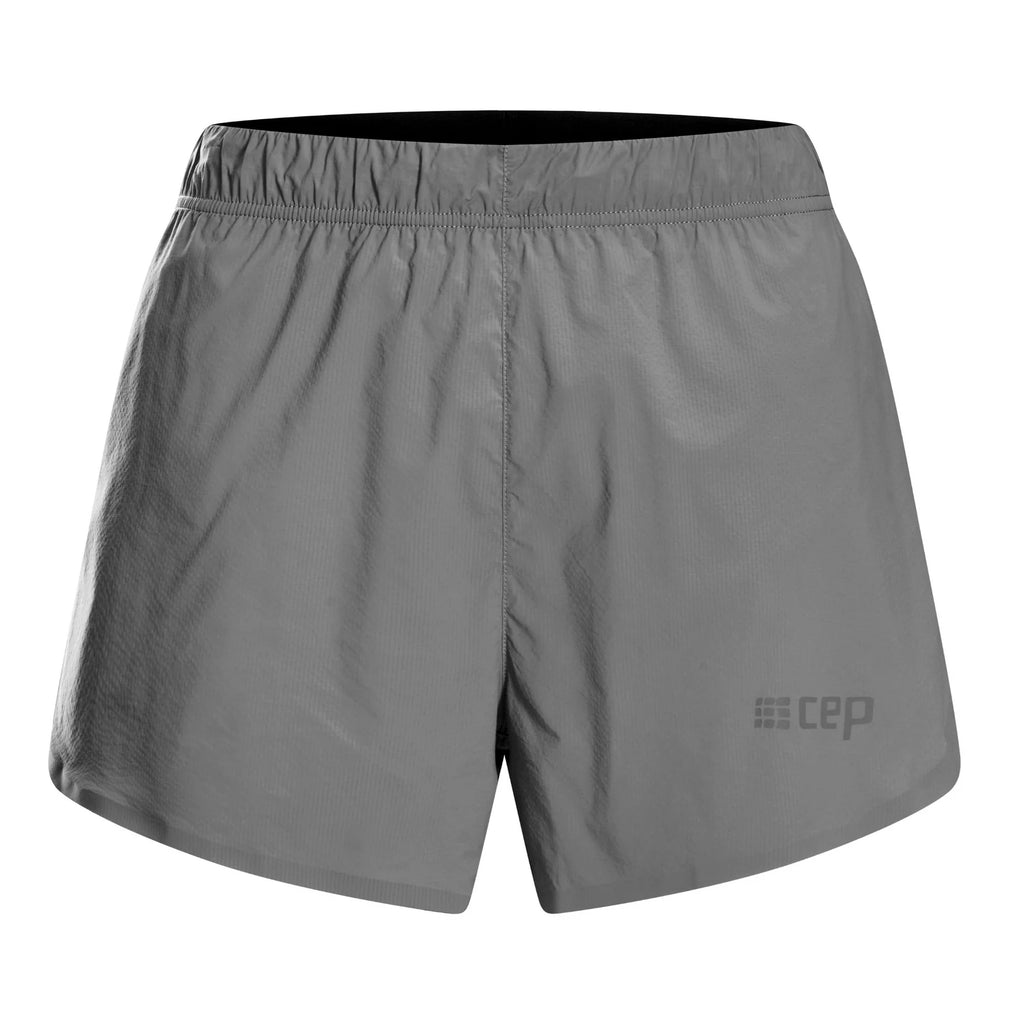 Women's CEP Ultralight Shorts. Grey. Front view.