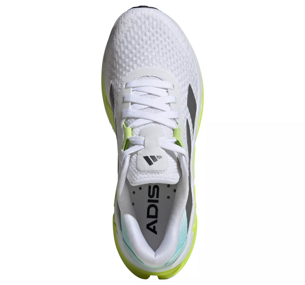 Women's Adidas Adistar 3. White upper. White midsole. Top view.