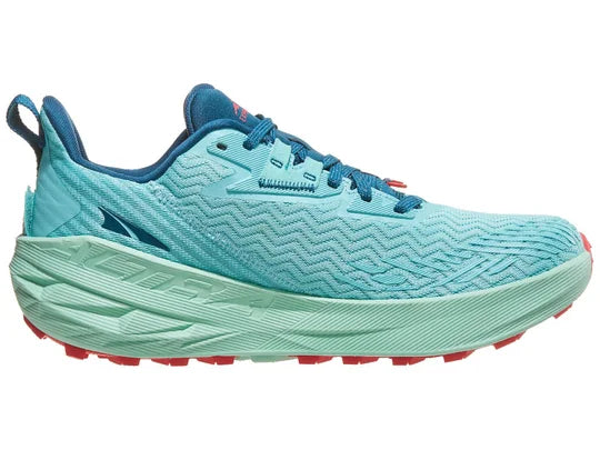 Women's Altra Experience Wild. Green upper. Green midsole. Medial view.