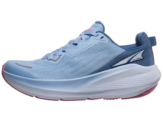 Women's Altra Forward Via. Blue upper. Blue midsole. Lateral view.