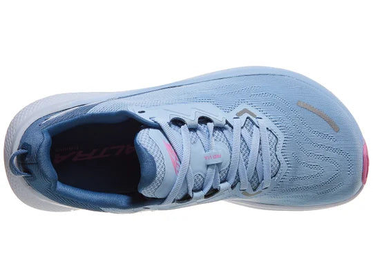 Women's Altra Forward Via. Blue upper. Blue midsole. Top view.