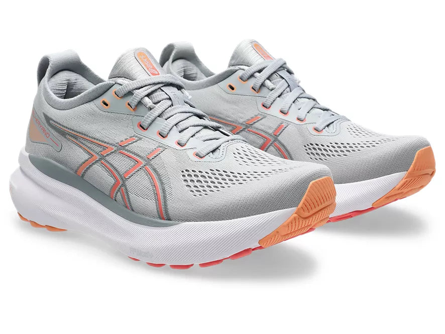 Women's Asics Gel-Kayano 31. Grey upper. White midsole. Lateral view.