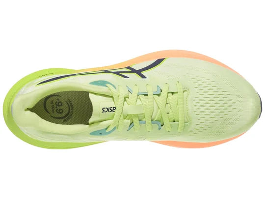 Women's Asics GT-2000 12. Light Green upper. Green/Pink midsole. Top view.