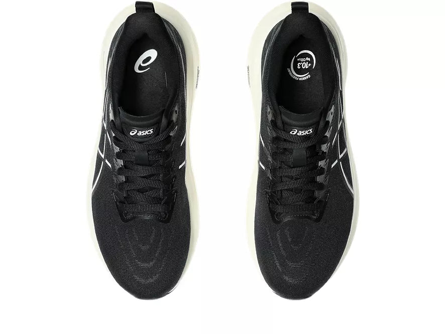 Women's Asics GT-2000 13. Black upper. White midsole. Top view.