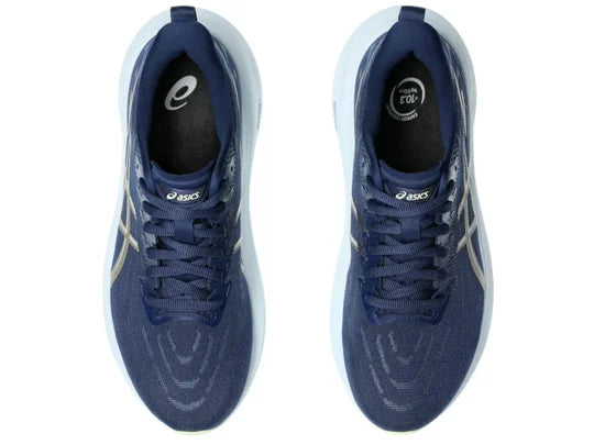 Women's Asics GT 2000 13. Blue upper. Grey midsole. Top view.