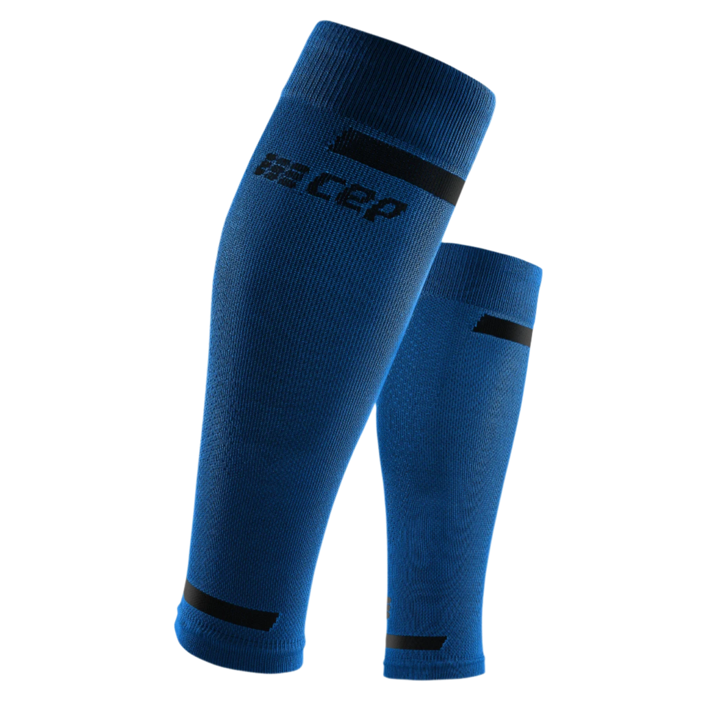 Women's CEP Calf Compression Sleeve. Blue. Lateral view.