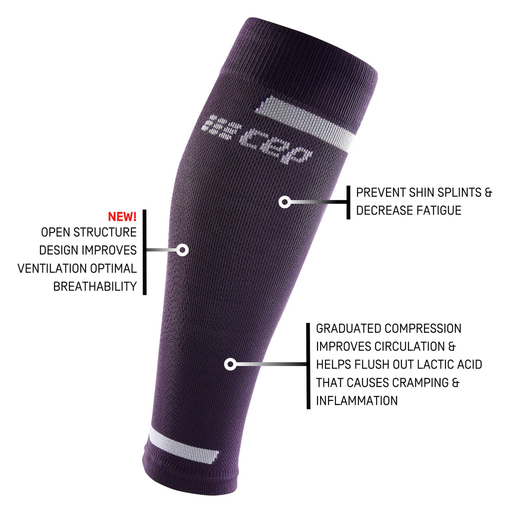 Women's CEP Calf Compression Sleeve. Purple. Tech Sheet.