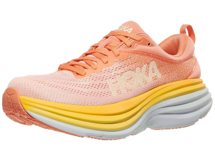 Hoka | Bondi 8 | Women's | Shell Coral/Peach Parfait – Confluence ...