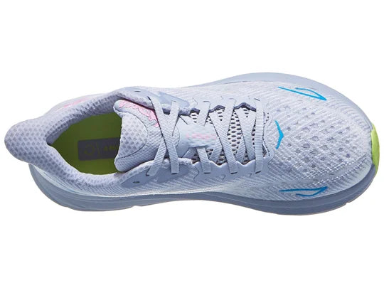 Women's Hoka Clifton 9. Blue upper. Blue midsole. Top view.