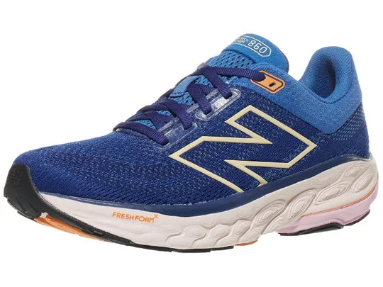 Women's New Balance 86014. Blue upper. White midsole. Lateral view.