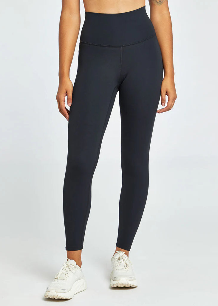 Women's Oiselle Essential Bird 7/8 Tights. Black. Front view.