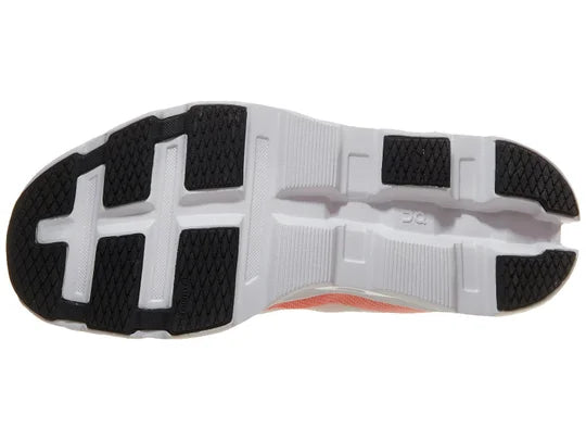 Women's On Running Cloudmonster 2. White upper. White midsole. Bottom view.