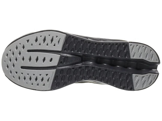 Women's On Running Cloudsurfer. Black upper. Black midsole. Bottom view.