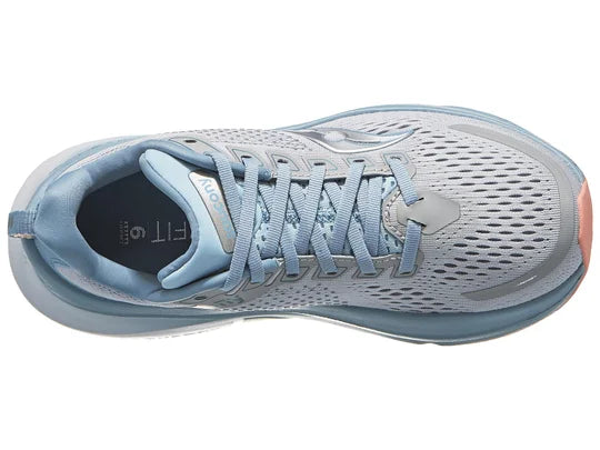 Women's Saucony Guide 17. Light Blue upper. White midsole. Top view.