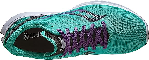 Women's Saucony Kinvara 12. Green upper. White midsole. Top view.