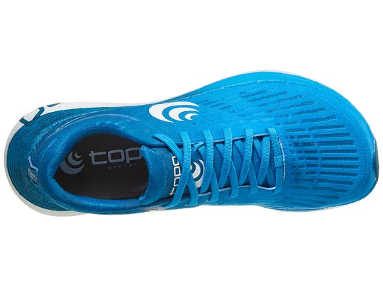 Women's Topo Specter 2. Blue upper. White midsole. Top view.