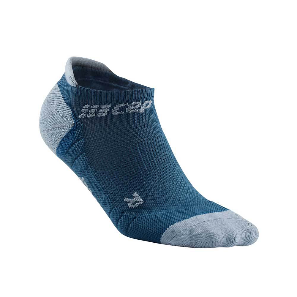 Women's CEP No Show Socks 3.0. Blue. Lateral view.