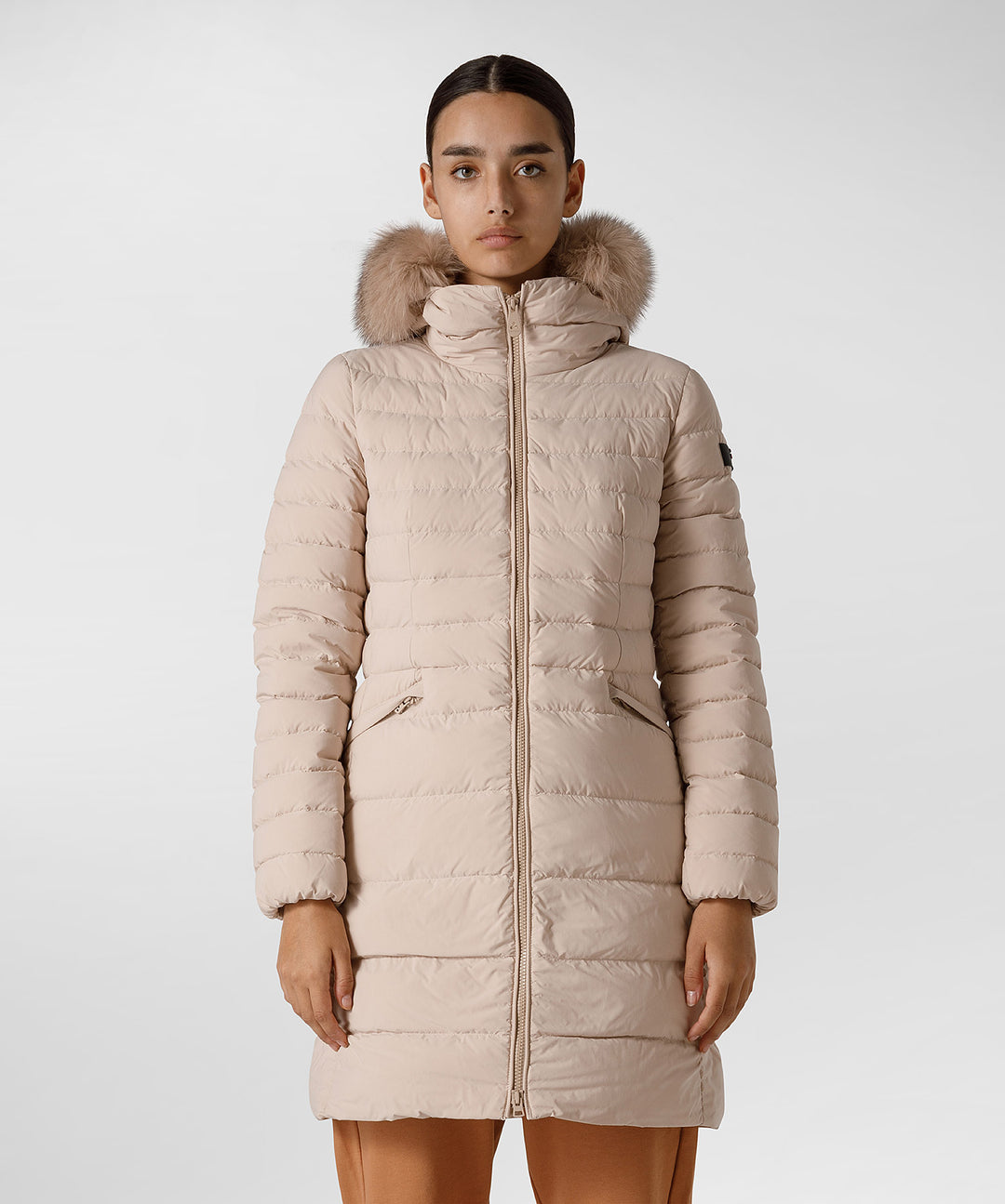 Peuterey Seriola Slim Down Jacket Fox Fur Hood Women s Confluence Running Company