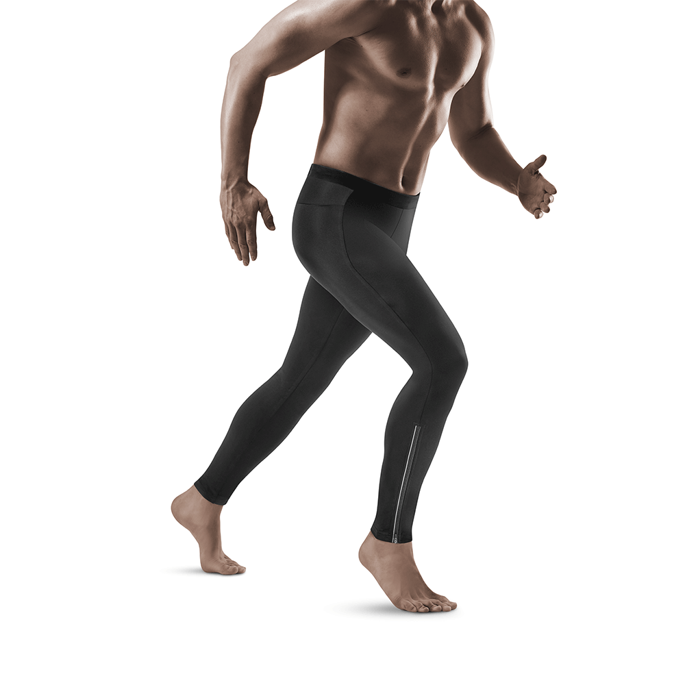 Men's CEP Winter Run Pants. Black. Lateral view.