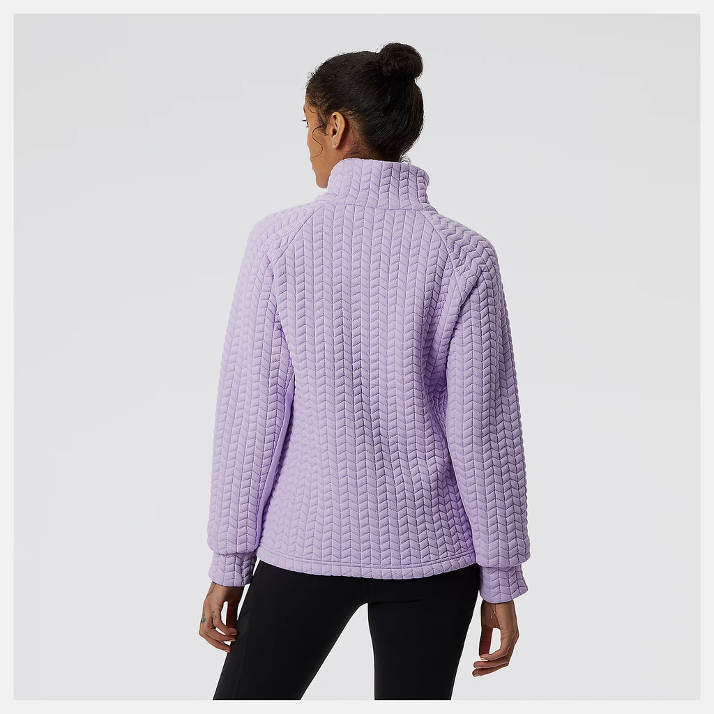 Women's New Balance Heatloft Jacket. Light purple. Rear view.