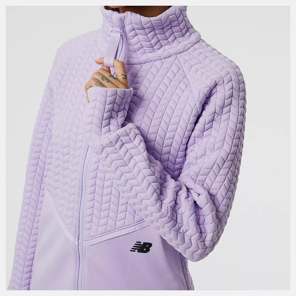 Women's New Balance Heatloft Jacket. Light purple. Front view.