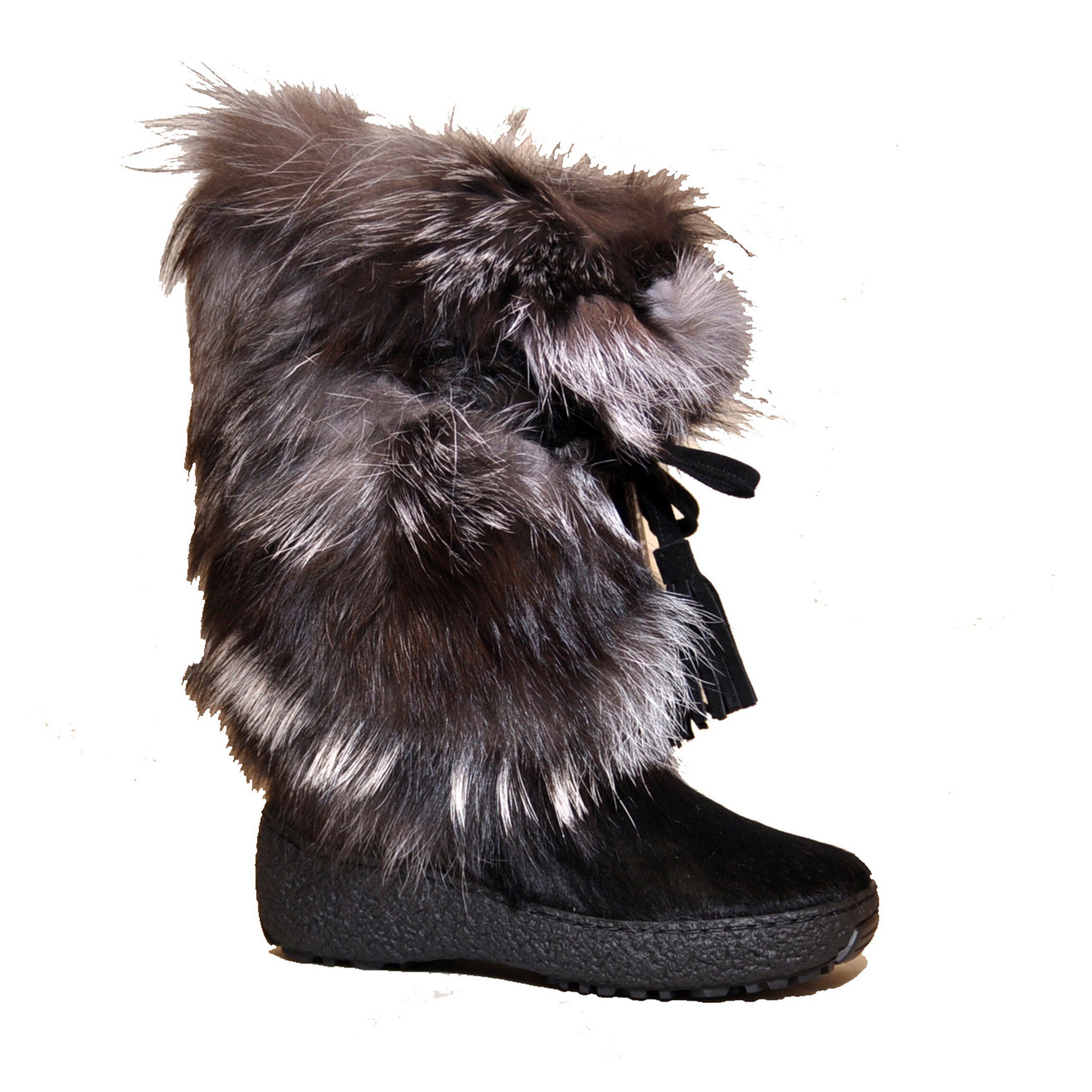 Winter Boots Pajar Fox Fur Boots Fox Trot Black Fox Fur Boots