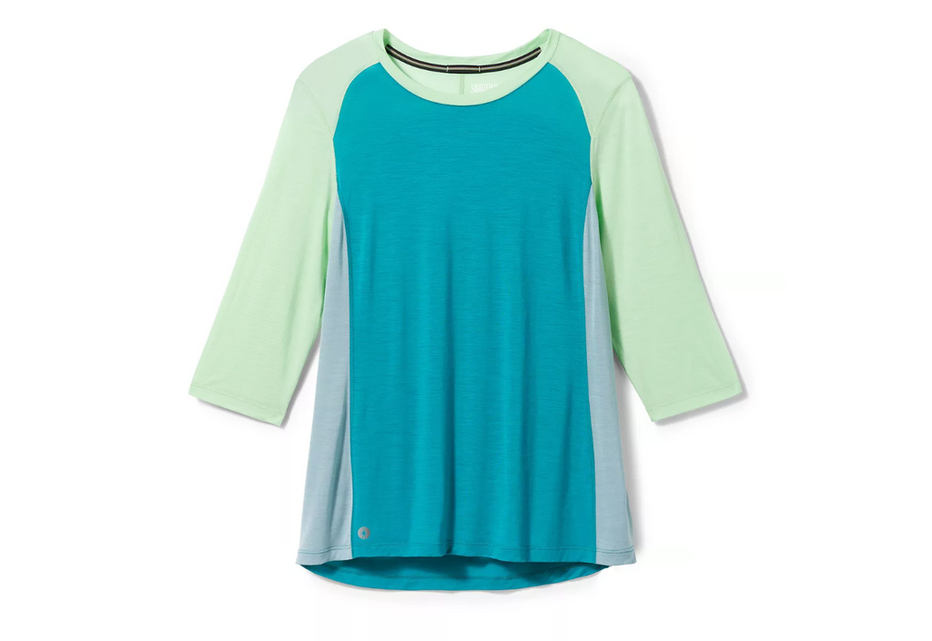Smartwool Ultralite Three Quarter Length Sleeve | Blue | Front View